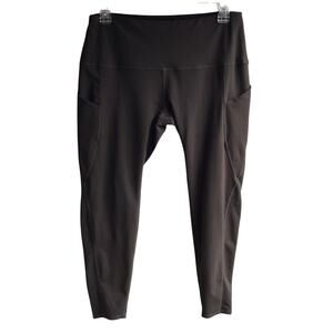Ododos Pocket Leggings High Rise Stash Pockets Size 2X Gym Training 7/8 Tights